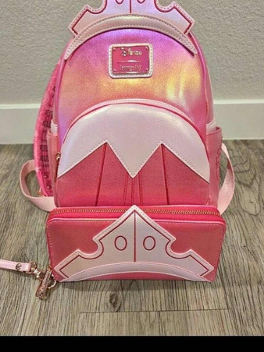 Loungefly Disney Sleeping Beauty Crown Iridescent Cosplay Mini Backpack
